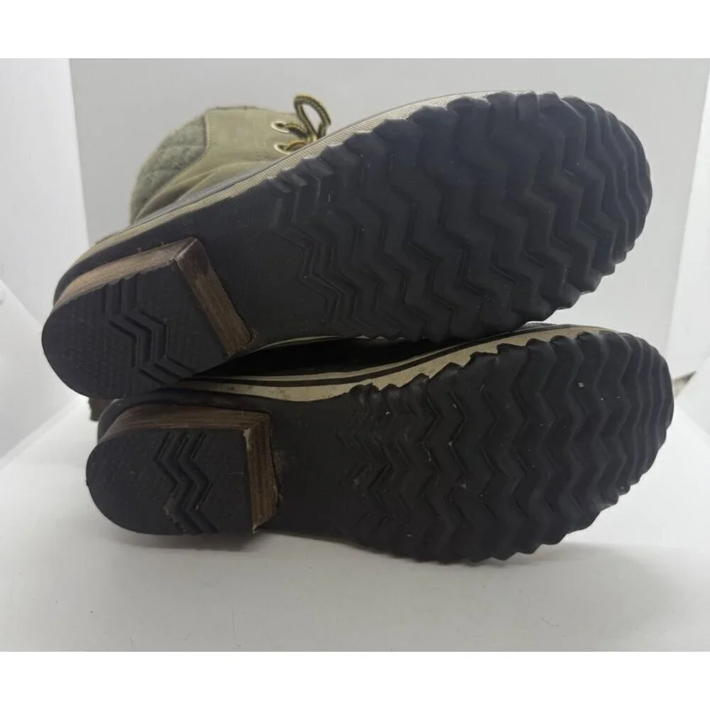 Sorel Slimpack Lace II Womens 6.5 Peat Moss Waterproof Winter Boots NL2348-213